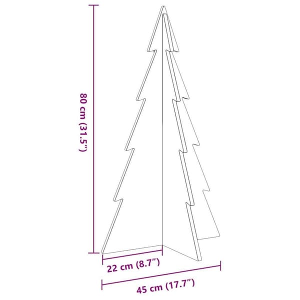 vidaXL dekorativt juletræ til pynt 80 cm massivt fyrretræ hvid