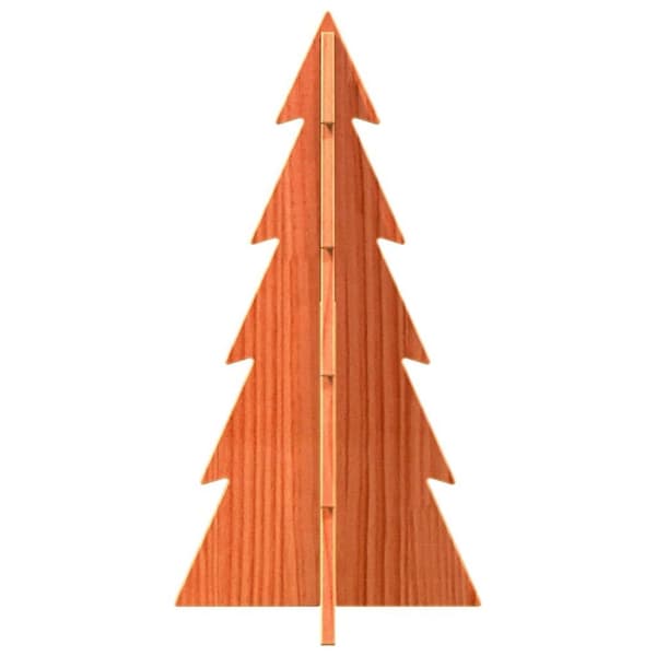 vidaXL Julgran trä vaxbrun 59,5 cm massiv furu