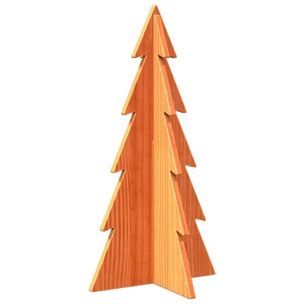 vidaXL Julgran trä vaxbrun 59,5 cm massiv furu
