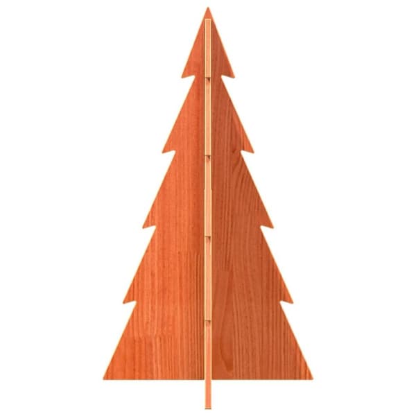 vidaXL Juletre av tre til pynt voksbrun 80 cm heltre furu