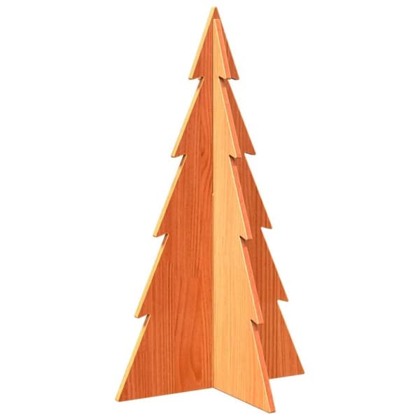 vidaXL Juletre av tre til pynt voksbrun 80 cm heltre furu