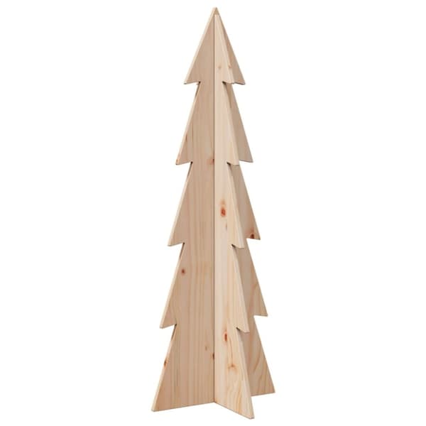 vidaXL Puinen joulukuusi koriste 112 cm täysi mänty