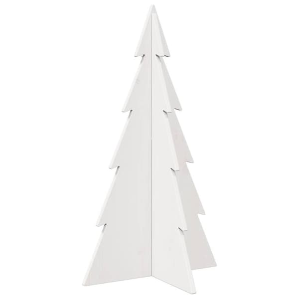 vidaXL Juletre av tre til pynt hvit 80 cm heltre furu
