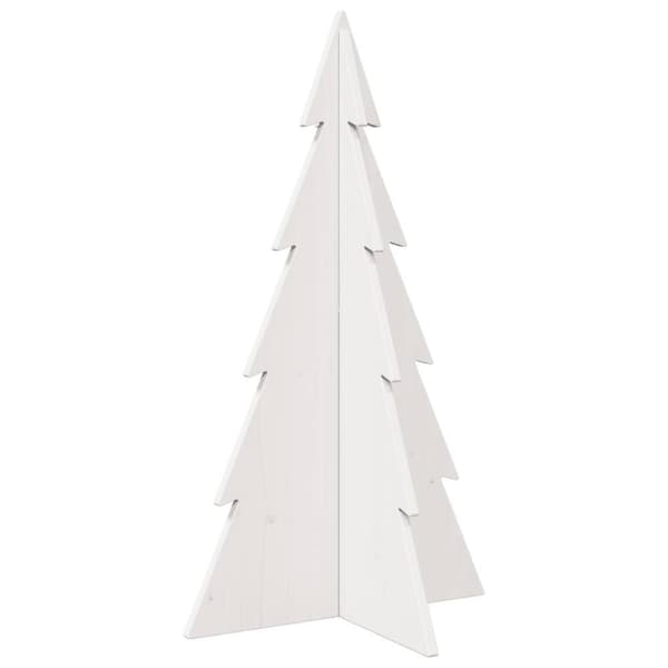 vidaXL Juletre av tre til pynt hvit 80 cm heltre furu