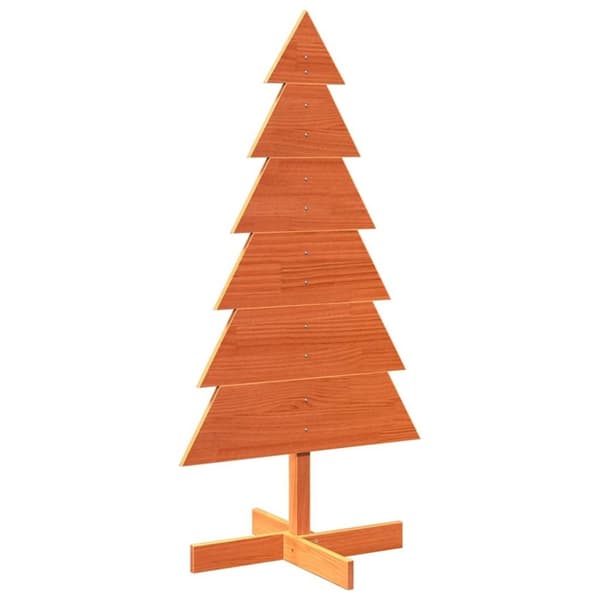 vidaXL Juletre av tre til pynt voksbrun 120 cm heltre furu