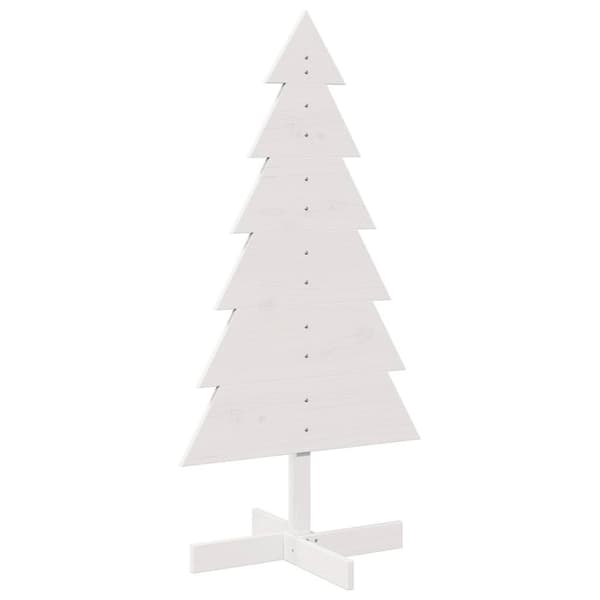 vidaXL Julgran trä vit 120 cm massiv furu
