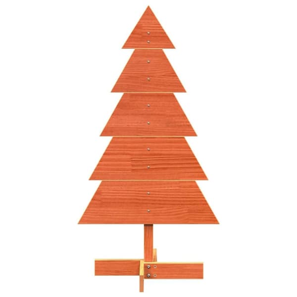 vidaXL Juletre av tre til pynt voksbrun 100 cm heltre furu