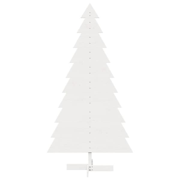 vidaXL Juletre av tre til pynt hvit 180 cm heltre furu