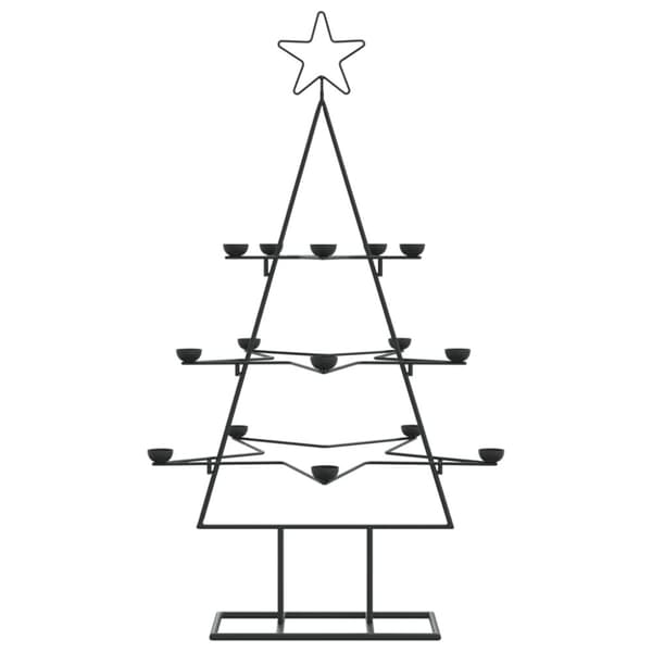 vidaXL dekorativt juletræ 105 cm metal sort