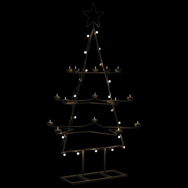 vidaXL dekorativt juletræ 105 cm metal sort