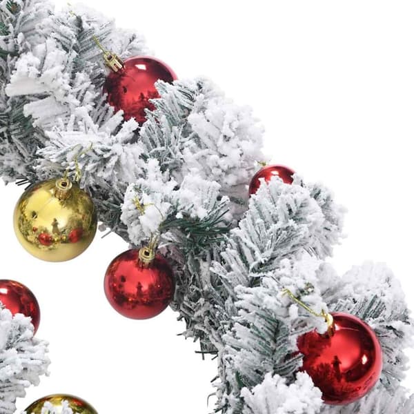 vidaXL Jouluseppele koristeilla ja LED-valoilla vihreä 10 m PVC