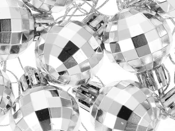 36-Pack Julkulor - Silver & Vit - 3 cm