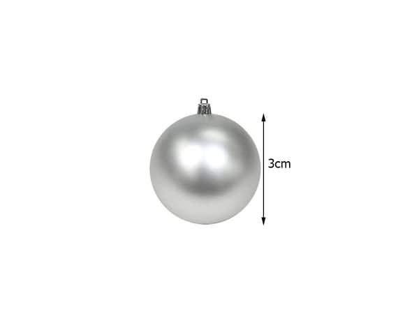 36-Pack Julkulor - Silver & Vit - 3 cm
