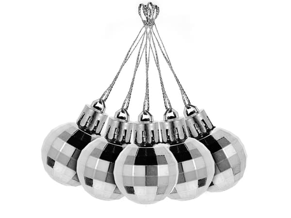 36-Pack Julkulor - Silver & Vit - 6 cm