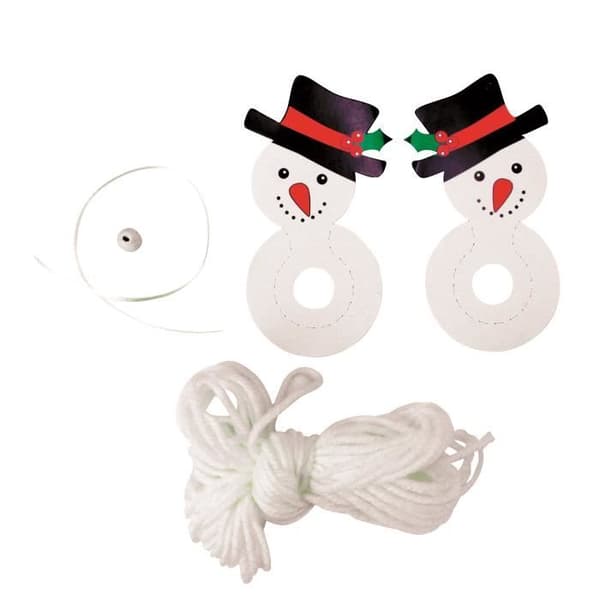 Kit pompon - MegaCrea DIY - Snögubbe - 10,5 x 5,5 cm - Festdekoration - Jul