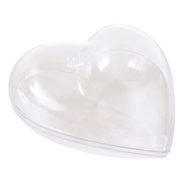 Plastikhjärtan Kristall H 8 cm 5 stycken
