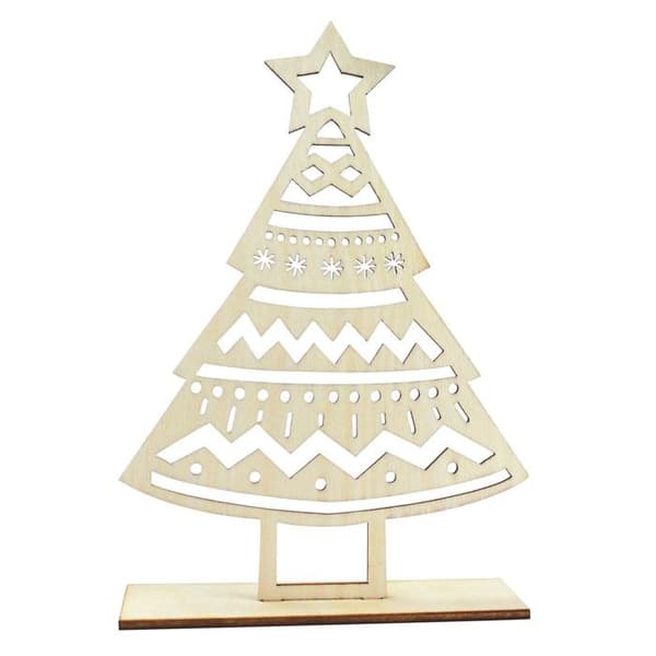 Juldekoration - MegaCrea DIY - Utsökt trägran - 15 x 10,5 x 3 cm - Inomhus - Lätt att montera