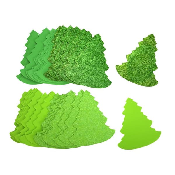 Skumformer - MegaCrea DIY - Gran - 30 delar - EVA-skum - Glitter