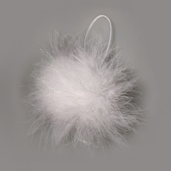 Boule déco Fjäder och glittrande Ø 3 cm Vit