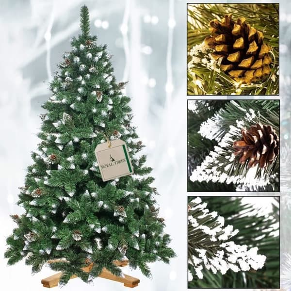 Konstgjord julgran - SPRINGOS - 180 cm - PVC - Konstsnö - Klassisk