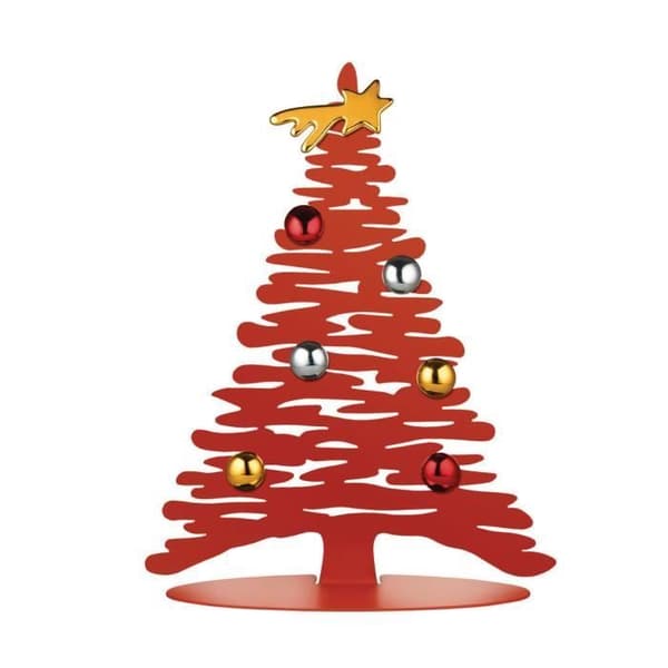Julgran - Alessi - BM06/30 R - Röd - Stål - Epoxiharts - 25x9x30cm