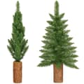 Miniatyrbild 3 av 4: Konstgjord julgran - SPRINGOS - 80 cm - Grön med naturlig stam - PVC, PE - Inomhus
