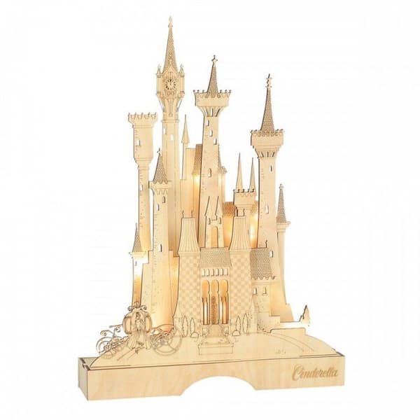 Upplyst slott - Disney - Askungen - Trä - LED - 39 cm i höjd