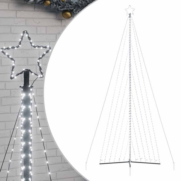 vidaXL LED joulukuusi 789 kylmän valkoista LED-valoa 476 cm