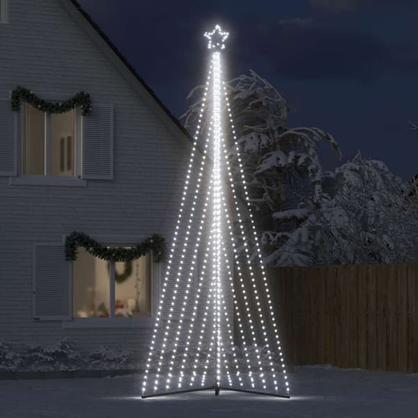vidaXL LED joulukuusi 789 kylmän valkoista LED-valoa 476 cm