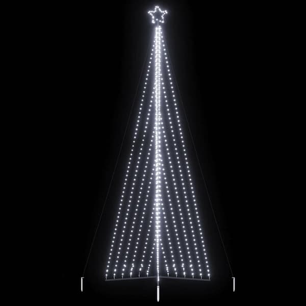 vidaXL LED joulukuusi 789 kylmän valkoista LED-valoa 476 cm
