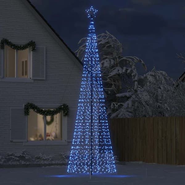 vidaXL LED julgran med spikar 1534 LED blå 500 cm