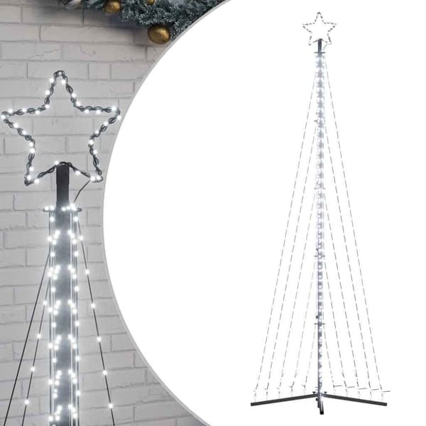 vidaXL LED joulukuusi 495 kylmän valkoista LED-valoa 300,5 cm