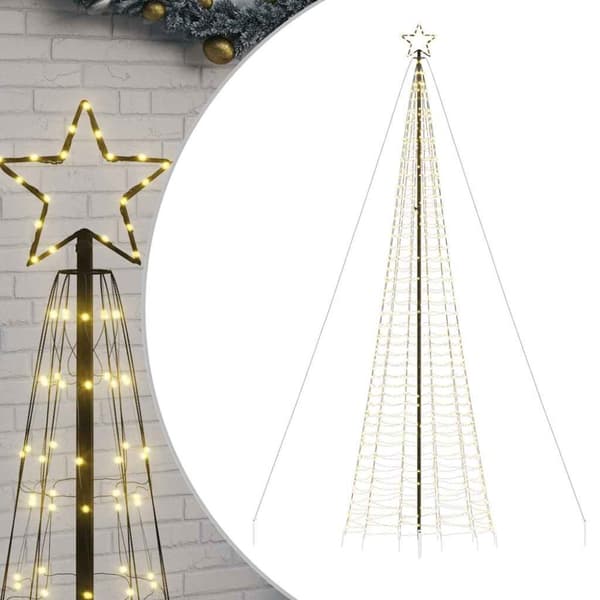 vidaXL LED joulukuusi piikeillä 1534 lämpimän valk. LED-valoa 500 cm