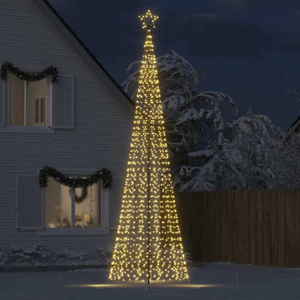 vidaXL LED joulukuusi piikeillä 1534 lämpimän valk. LED-valoa 500 cm