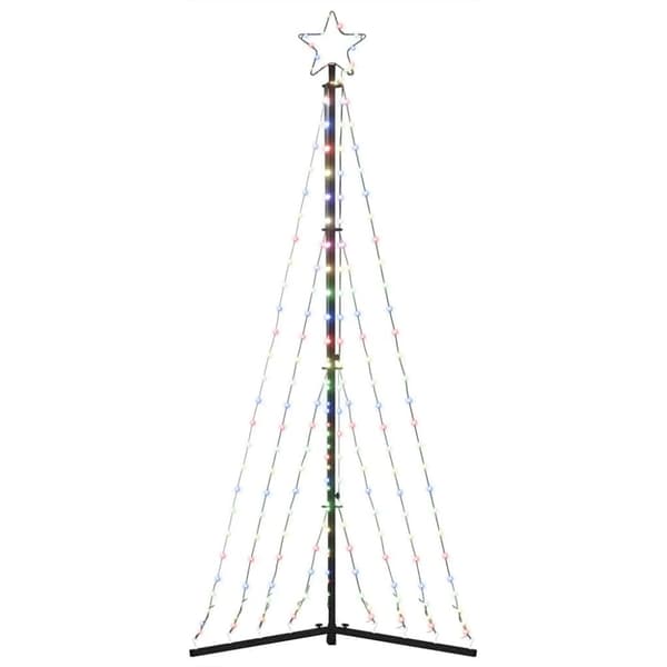 vidaXL LED-juletræ 339 LED'er 187 cm farverigt lys