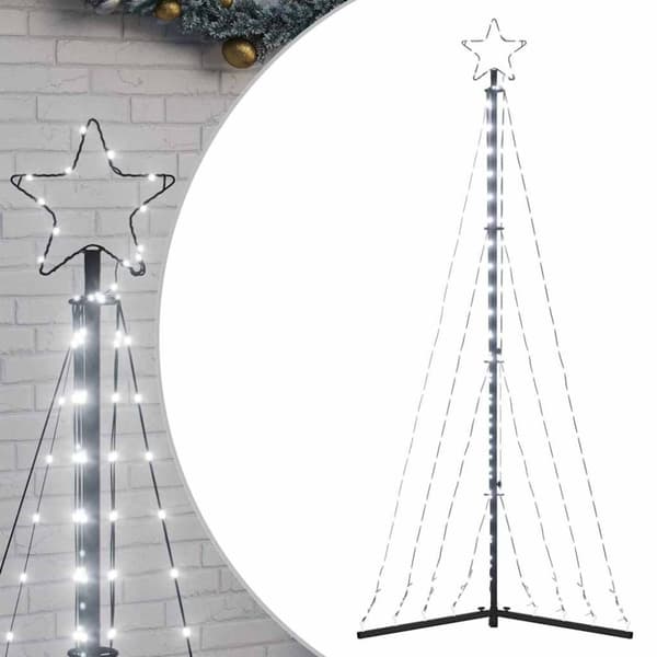 vidaXL LED joulukuusi 339 kylmän valkoista LED-valoa 187 cm