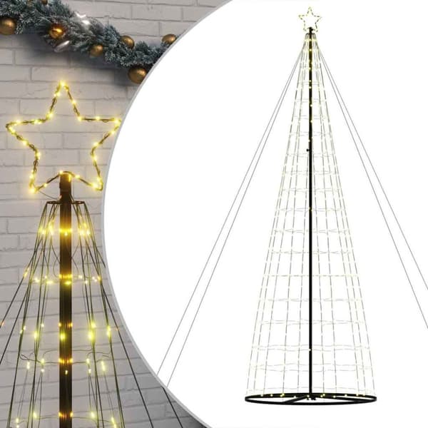 vidaXL LED joulukuusi 1534 LEDit Lämmin valkoinen 503 cm