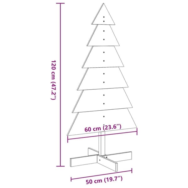 vidaXL Julgran i trä 120 cm massiv furu