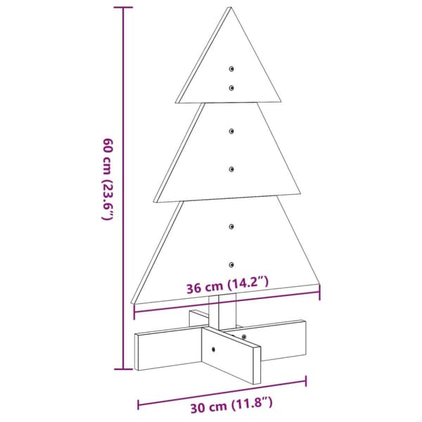 vidaXL Julgran i trä 180 cm massiv furu