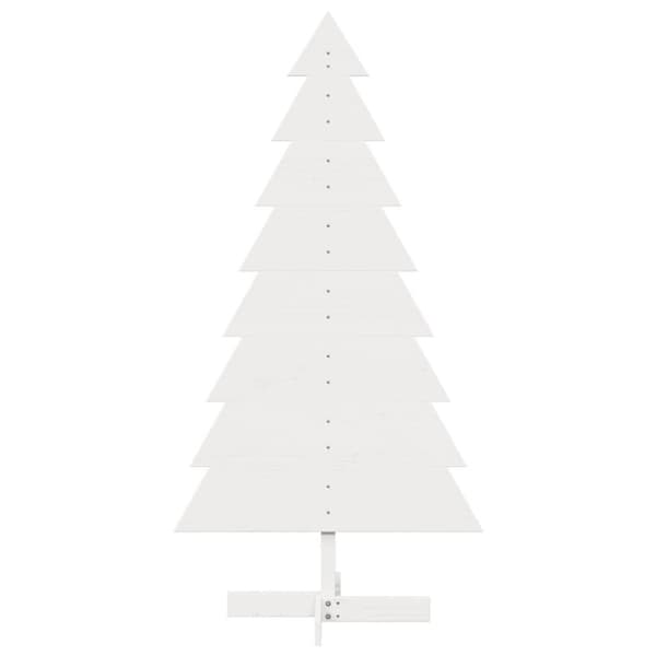 vidaXL Juletre av tre til pynt hvit 150 cm heltre furu