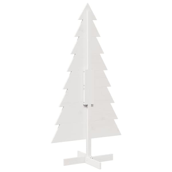 vidaXL Juletre av tre til pynt hvit 150 cm heltre furu