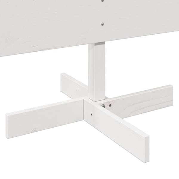 vidaXL Juletre av tre til pynt hvit 150 cm heltre furu