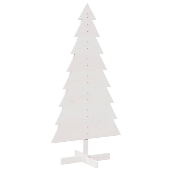 vidaXL Juletre av tre til pynt hvit 150 cm heltre furu