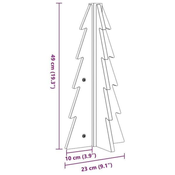 vidaXL Julgran trä vaxbrun 49 cm massiv furu