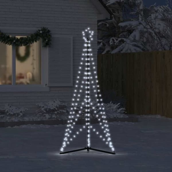 vidaXL LED Juletre 363 LEDs Kald Hvit 182 cm