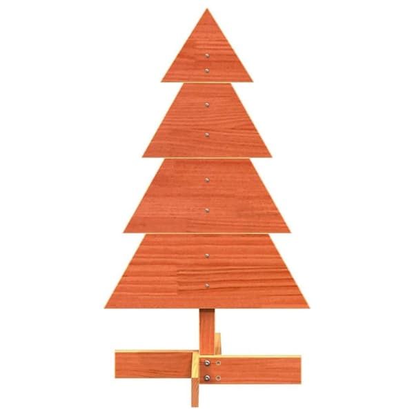 vidaXL Juletre av tre til pynt voksbrun 80 cm heltre furu