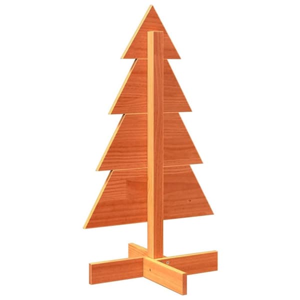 vidaXL Juletre av tre til pynt voksbrun 80 cm heltre furu