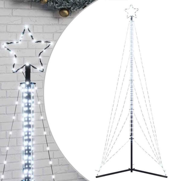 vidaXL LED-juletræ 525 LED'er 302 cm koldt hvidt lys