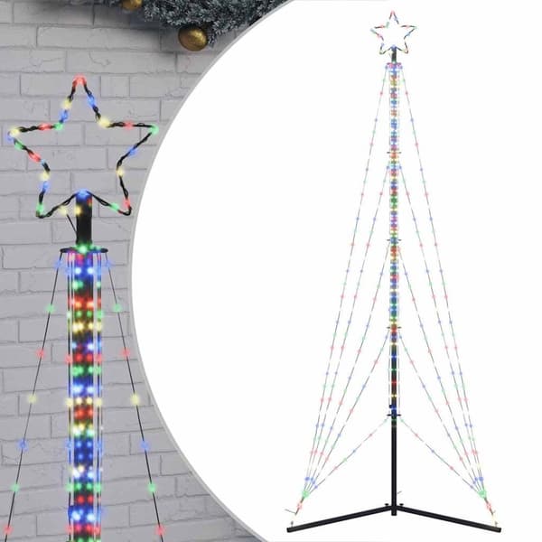 vidaXL LED julgran 525 LEDs flerfärgad 302 cm
