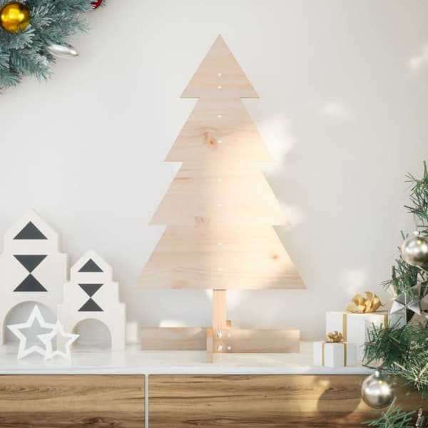 vidaXL dekorativt juletræ 80 cm massivt fyrretræ